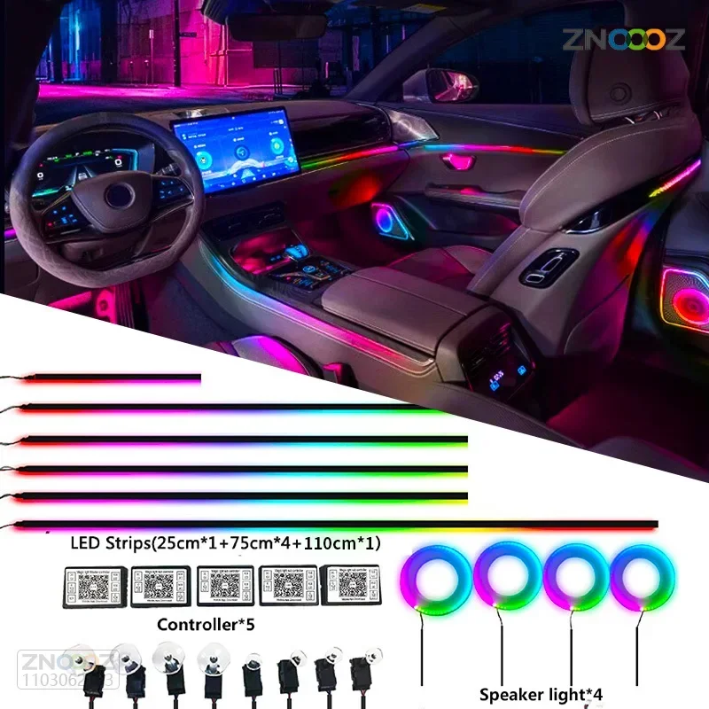 Led Ambient Interior Car Lights App Control - 18IN1 Neon Car Interior Luci ambientali