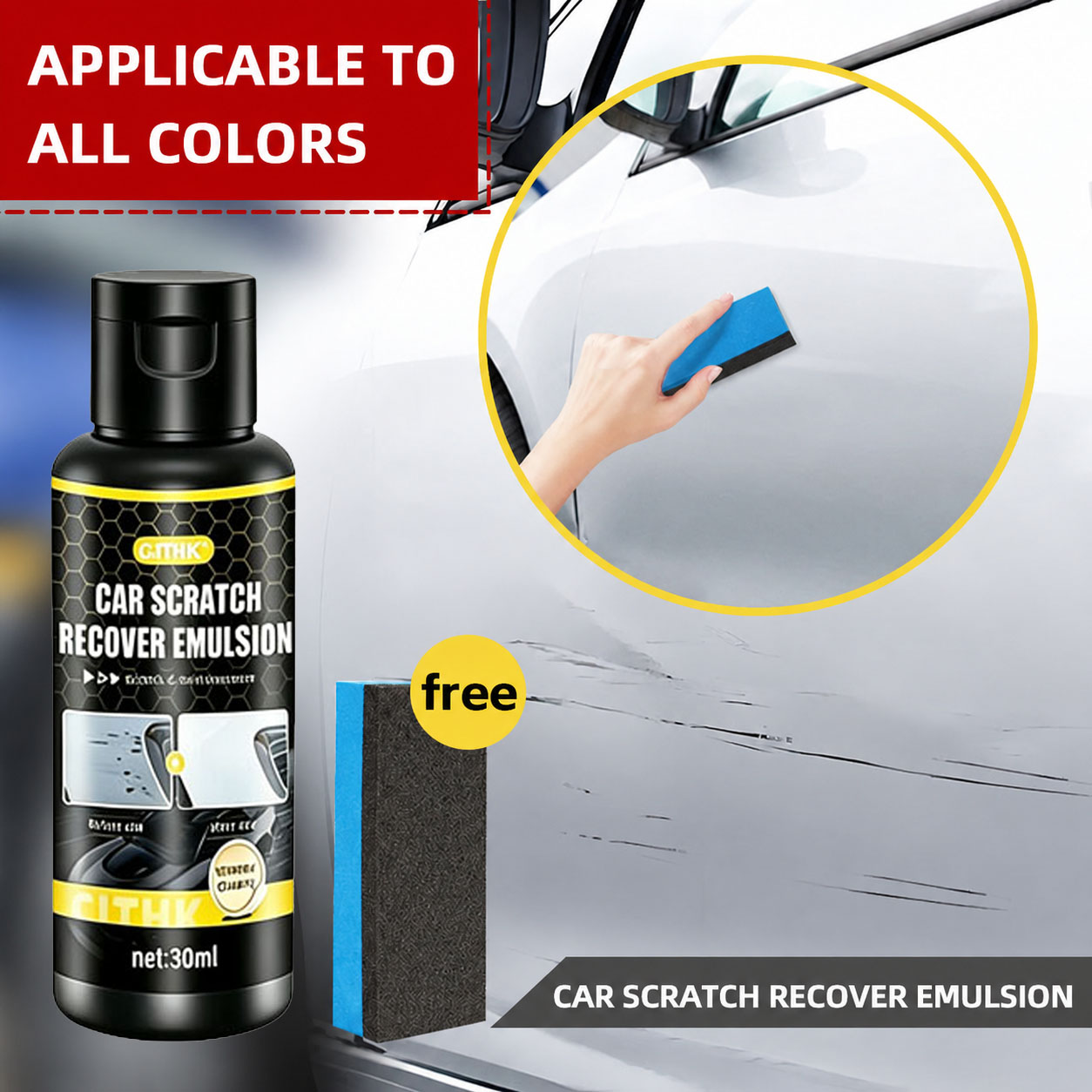 Car Scratch Repair Polishing Wax Paste - Cera Antigraffio per Auto, Rimuovi Graffi,