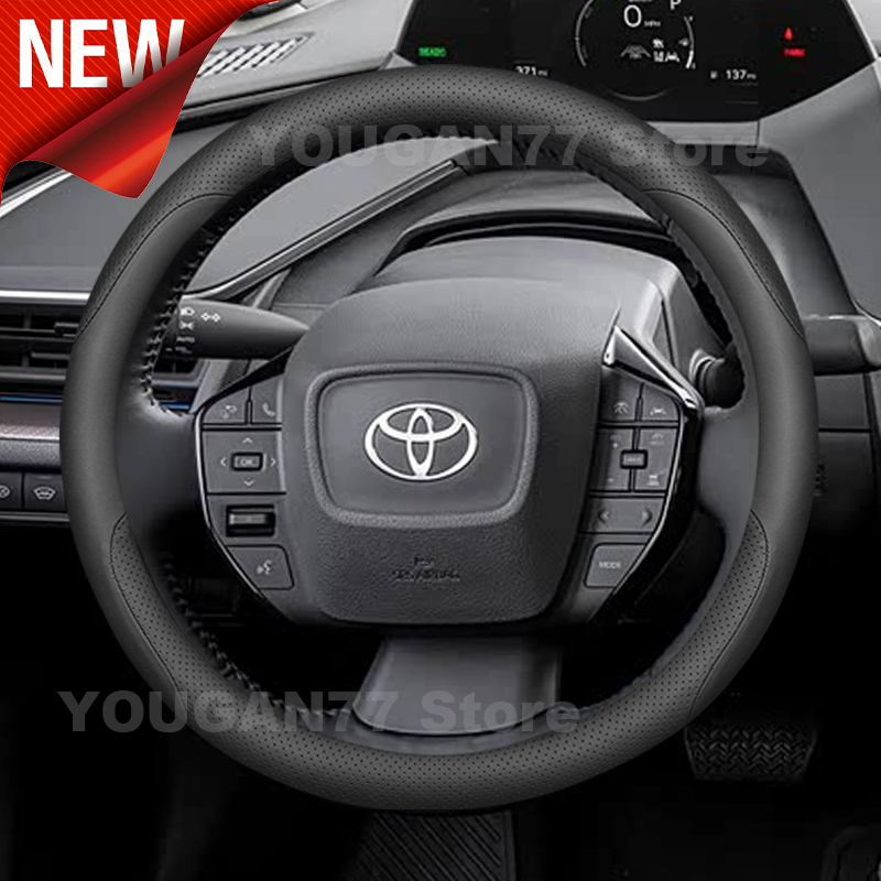 Car Steering Wheel Cover Anti Slip Breathable - Coprivolante in pelle per Toyota Prius