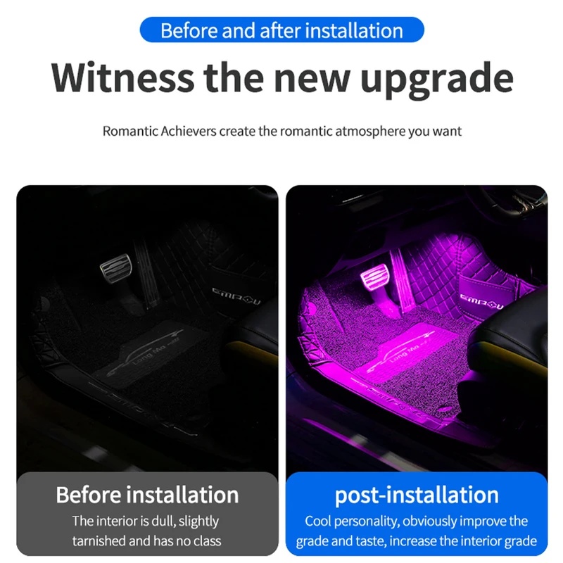 Striscia luminosa a LED per in - Led Ambient Interior Car Lights App Control recensione e prezzo