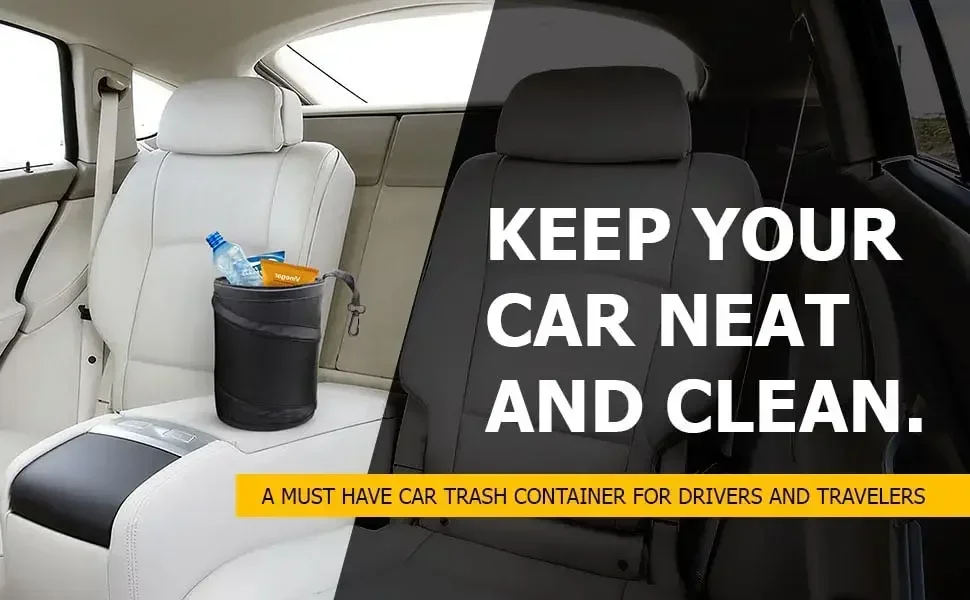 Cestino per rifiuti da auto, b - Waterproof Car Trash Can With Lid recensione e prezzo