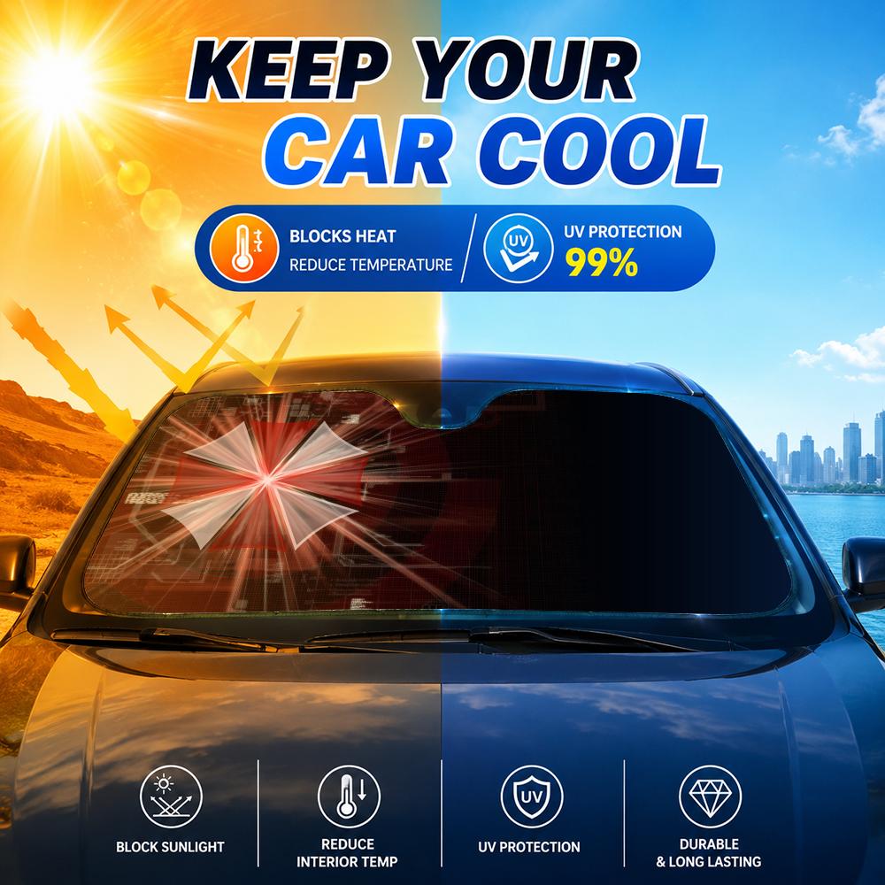 Parasole per Auto con Motivo H - Car Sunshade Windshield Umbrella Foldable recensione e prezzo